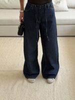 شلوار جین کاغذی منگو Mango| Paper Wide leg Jaen - Image 4