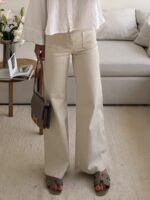 Mango | Waisted Seam Front  Wide Leg Jean - Image 4