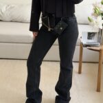 Mango | High Rise Flared Jean-Washed Black