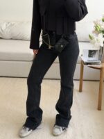 Mango | High Rise Flared Jean-Washed Black