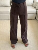 Mango | Waisted Seam Front  Wide Leg Jean-cocoa - Image 2