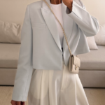 CATTLEYA | Crop Blazer Pastel Blue