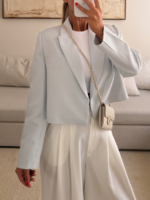 CATTLEYA | Crop Blazer Pastel Blue