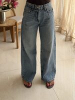 شلوار جین واید لگ Pullandbear | Medium Blue Wash - Image 3