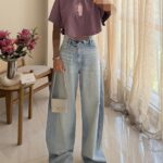 جین زارا | Mid Waist Full Length- Light Blue