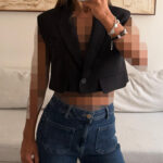 CATTLEYA | Cropped Blazer Vest Black