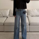 شلوار جین واید لگ H&M رنگ Soft Light