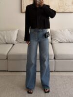 شلوار جین واید لگ H&M رنگ Soft Light