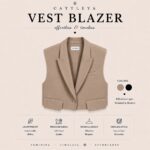 CATTLEYA | Cropped Blazer vest Stone