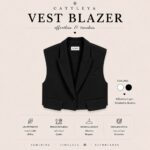 CATTLEYA | Cropped Blazer Vest Black - Image 3