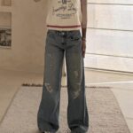 Zara | Ripped Wide Leg Jeans