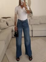 H&M Cropped Wide leg Medium Blue2 - Image 2