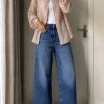 H&M Cropped Wide leg Medium Blue