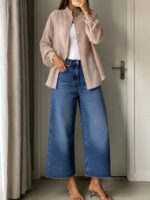 H&M Cropped Wide leg Medium Blue