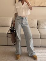 شلوار جین Pullandbear | Wid Leg Jean - Milan Light