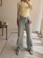 جین زارا | High Rise Wide leg Repped Jean