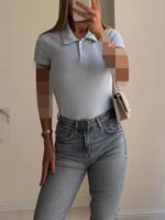 پولو شرت Button- Polo Shirt | Pastel Sky Blue