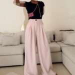 CATTLEYA Wide Leg Pants |Pastel Pink