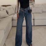 شلوار جین H&M Wide Leg Medium Blue