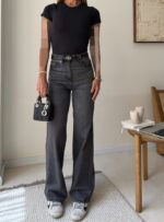 جین ترک Chache Chache | High Rise Wide leg Repped Jean - Image 3