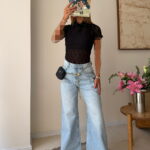 شلوار جین Pullandbear | Wid Leg Jean - Milan Light