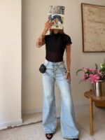 شلوار جین Pullandbear | Wid Leg Jean - Milan Light