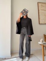 جین ترک Chache Chache | High Rise Wide leg Repped Jean