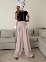 CATTLEYA Wide Leg Pants |Pastel Pink - Image 4