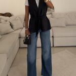 H&M Cropped Wide leg Medium Blue