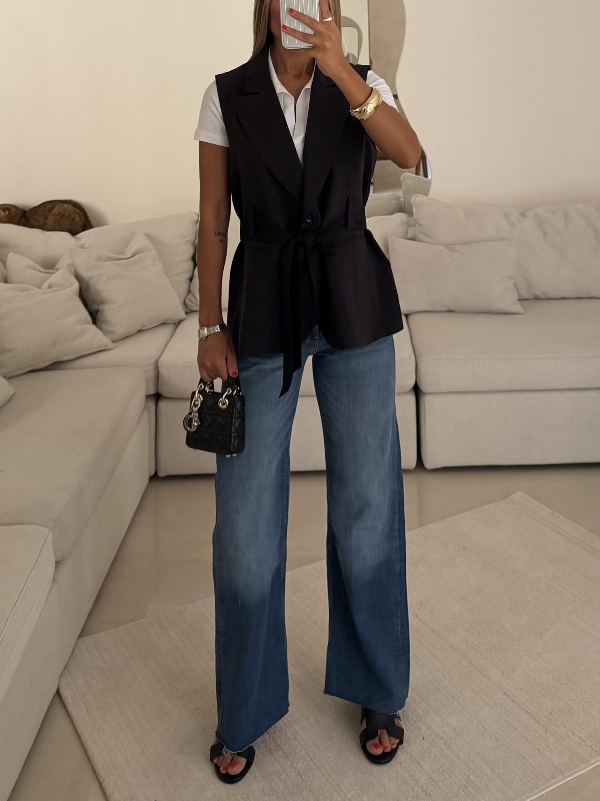FullSizeRender H&M Cropped Wide leg Medium Blue2 - Image 1