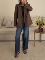 Pullandbear Straight Wide-Leg Jeans-Navy - Image 3