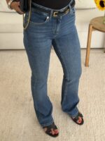 pullandbear-High-Waist Rhinestone Flare Jeans - Image 2