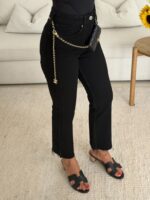 Zara Cropped Straight-Leg Jeans-Jet Black - Image 2