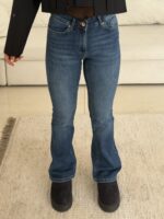 Mango| High-Waist Slim Flare Jeans-Midnight Navy - Image 3