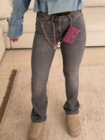 Mango| High-Waist Slim Flare Jeans- Washed Grey - Image 3