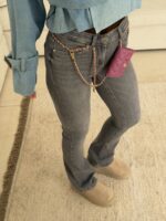 Mango| High-Waist Slim Flare Jeans- Washed Grey - Image 2