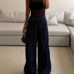 شلوار جین کاغذی منگو Mango| Paper Wide leg Jaen