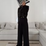 شلوار واید لگ کرپ H&M مشکی