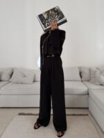 شلوار واید لگ کرپ H&M مشکی