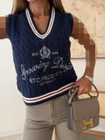 Hippie Rose Sweater Vest-Navy