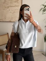 Soft Knit Polo – Powder Blue - Image 4