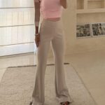 Oysho | High-Raise Neoprene Effect Flare-Stone