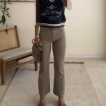 Mango | Cropped Flare jean-Matcha Sage