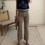 Mango | Cropped Flare jean-Matcha Sage