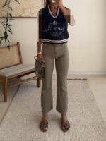 Mango | Cropped Flare jean-Matcha Sage