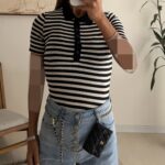 Striped Cotton Polo Shirt