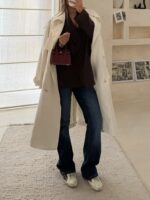 CATTELYA - Ivory Oversized Midi Trench Coat - Image 4