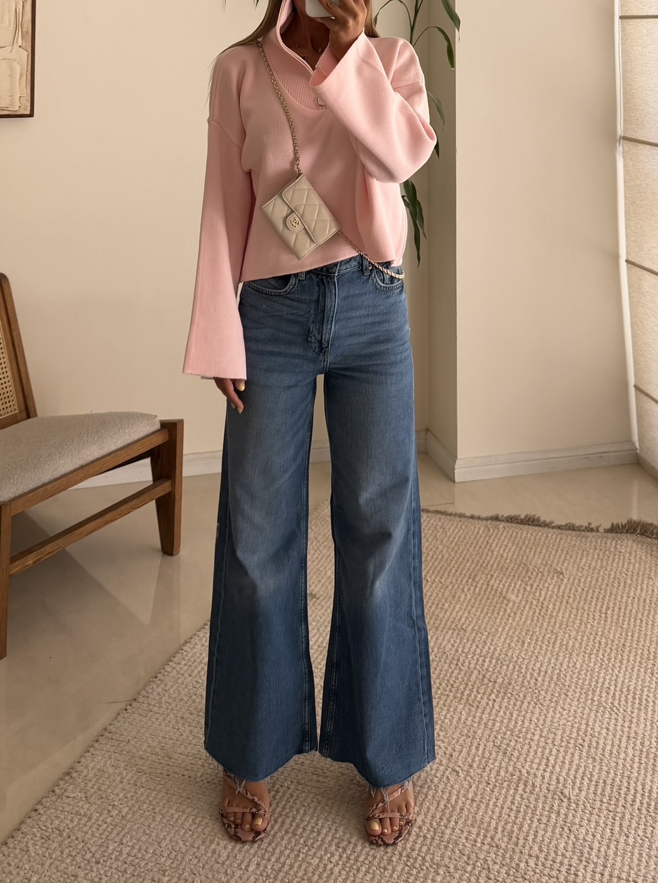 FullSizeRender(10)-compressed H&M High Rise Wide leg Medium Blue - تصویر 1