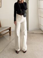 Asymmetric Neck Cropped Top- Black - تصویر 3