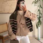 Cropped Belted Trench Jacket